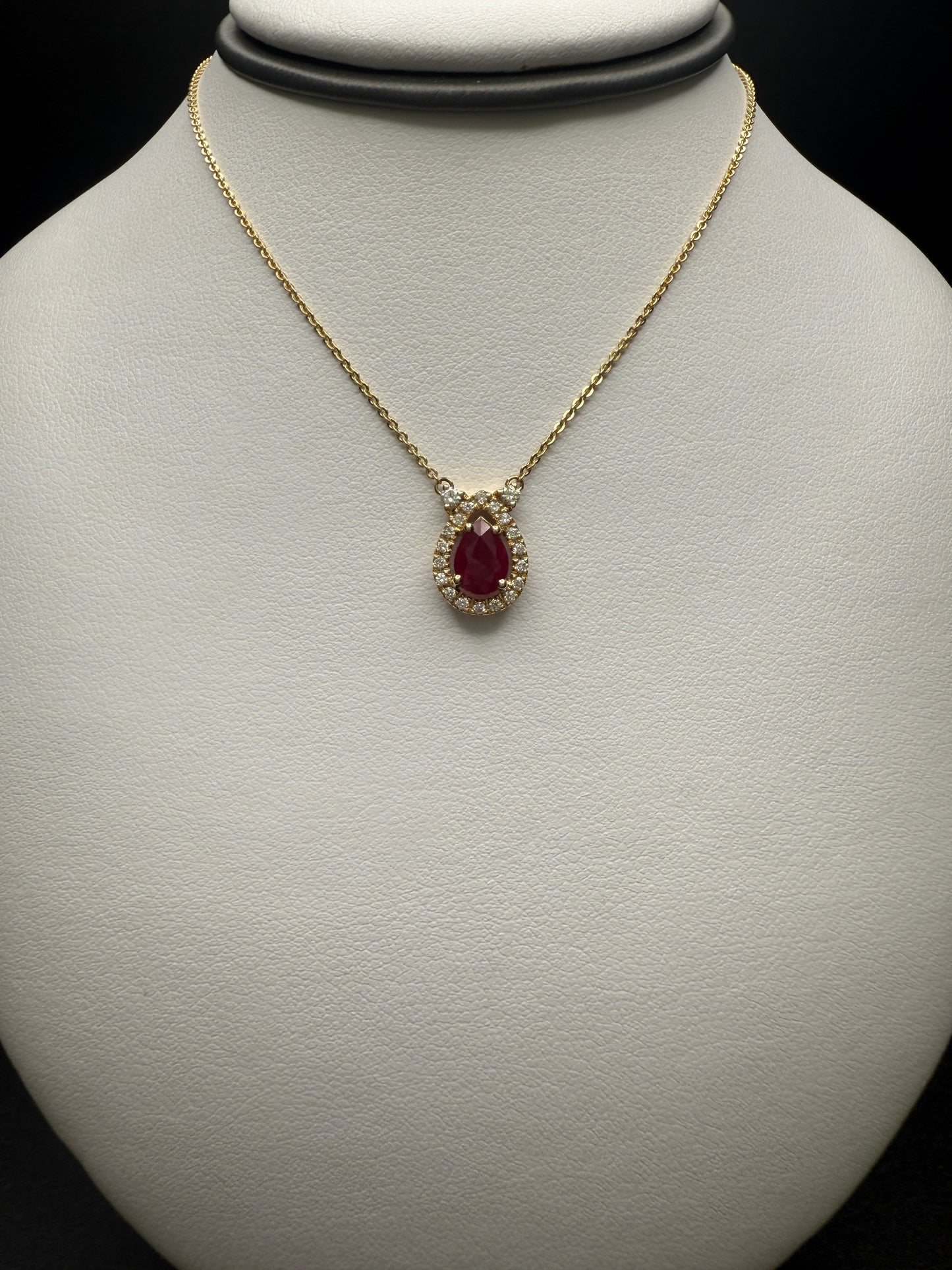 Ruby Pendant W/ Natural Diamonds Necklace