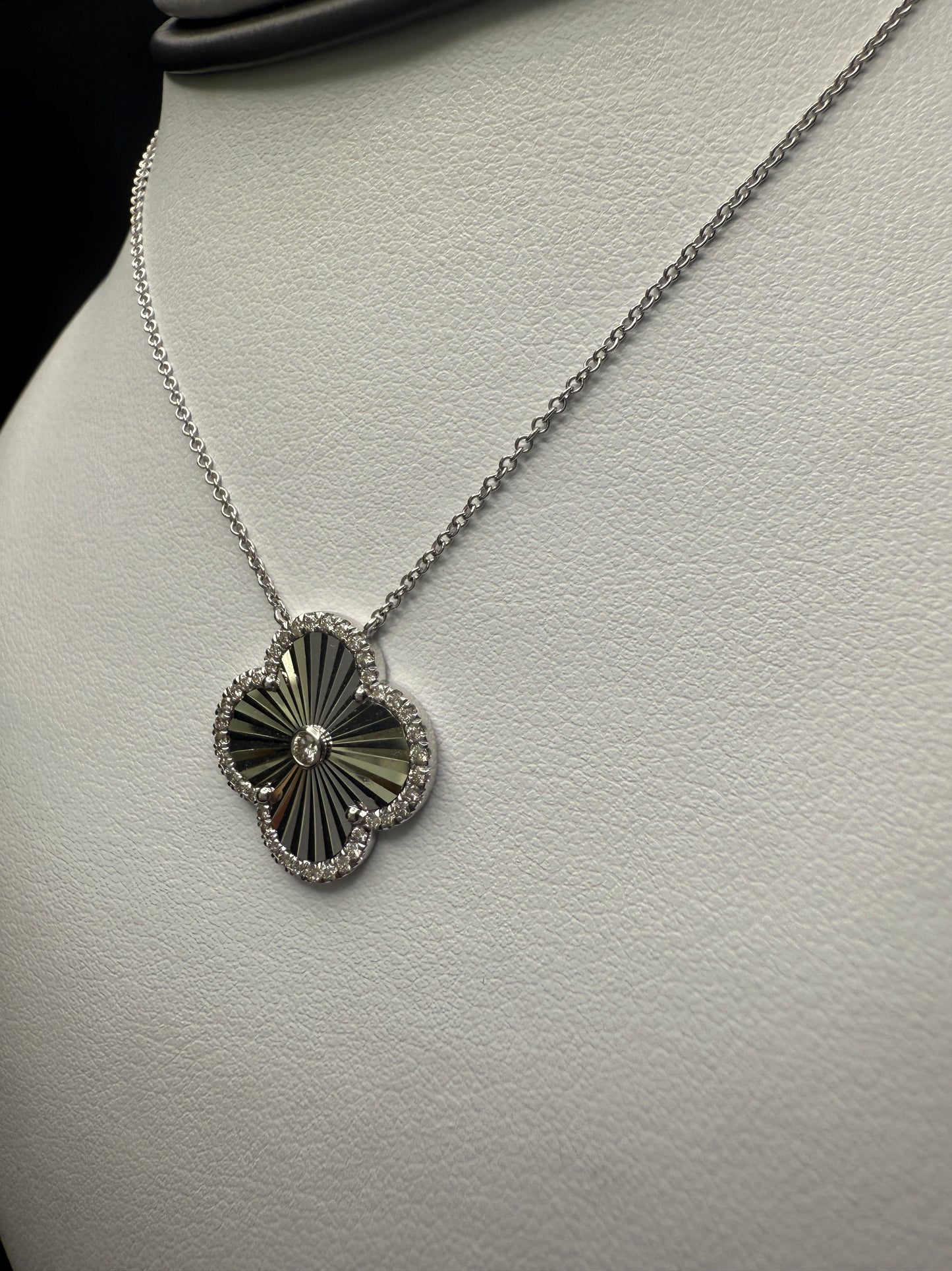 Clover Necklace W/Natural Diamonds