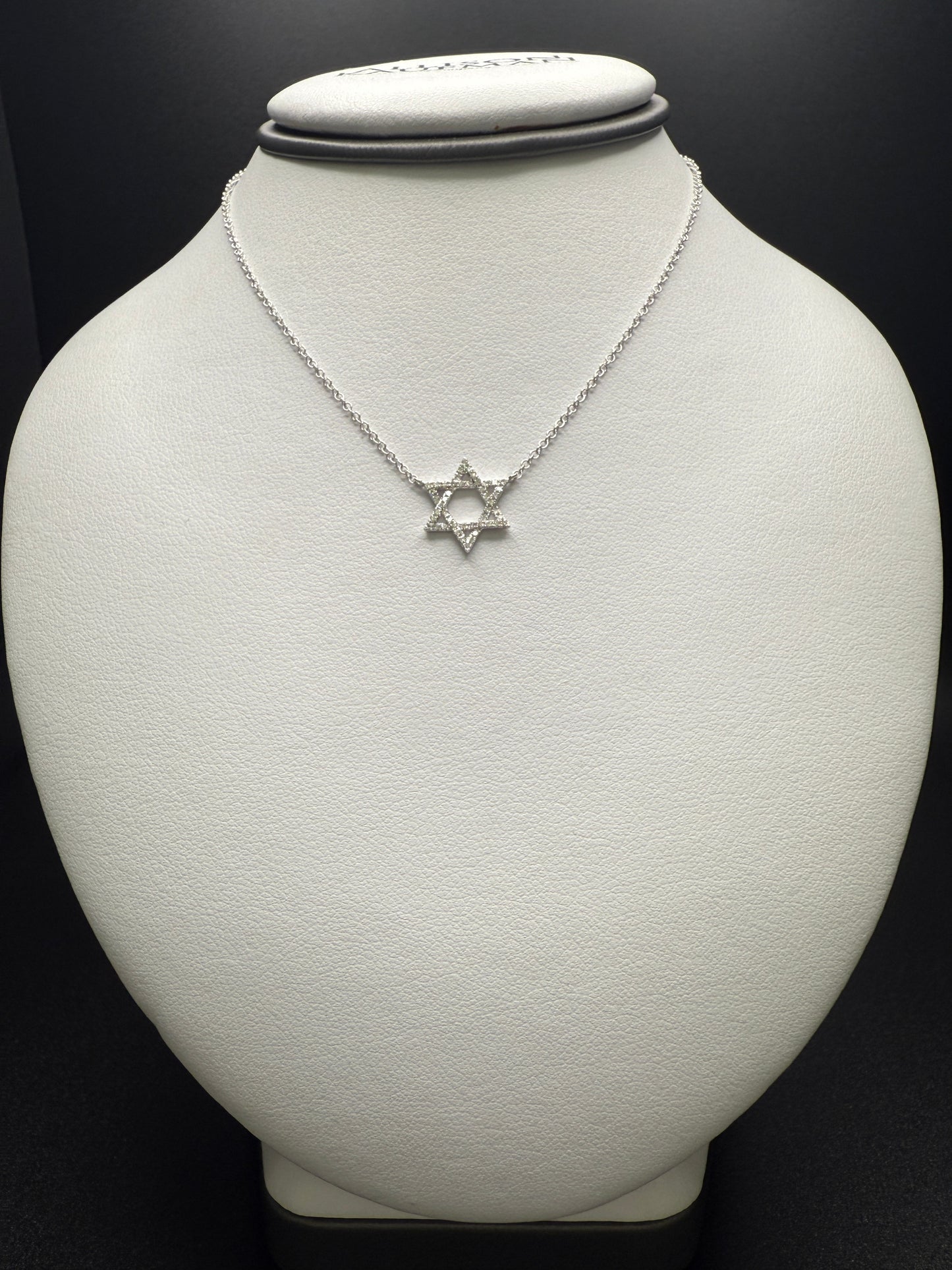 Star Of David Necklace W/ Natural Diaminds