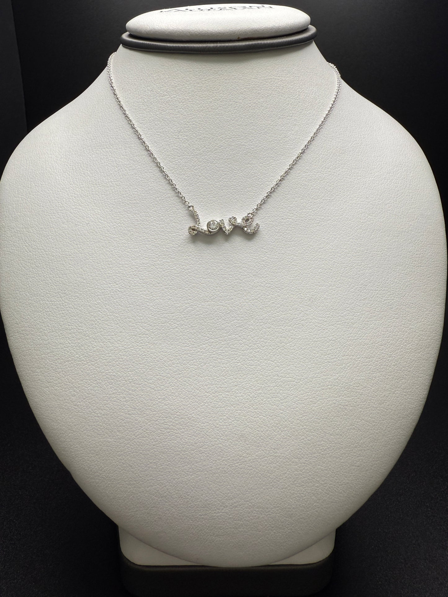 “Love” Necklace W/ Natural Diamonds