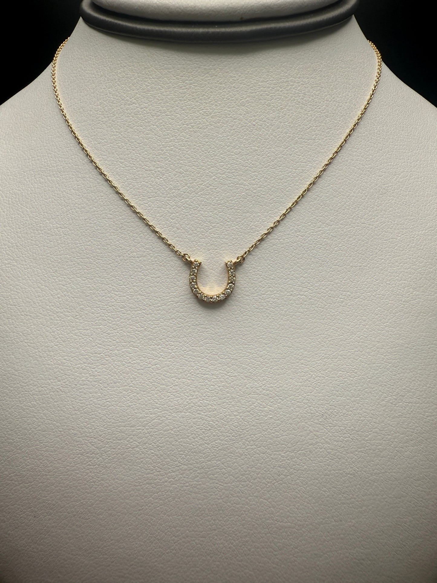 Horseshoe Necklace W/ Natural Diamonds