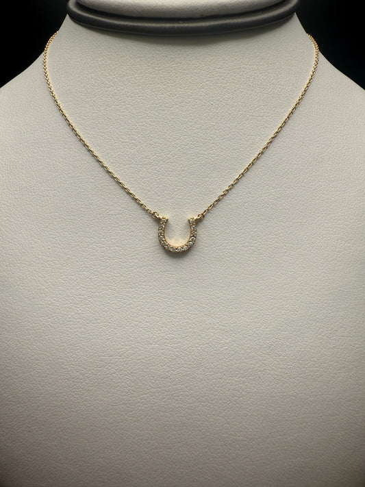Horseshoe Necklace W/ Natural Diamonds