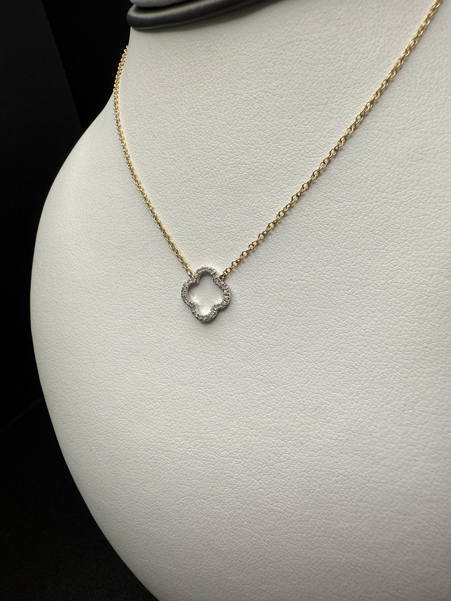 Clover Necklace W/ Natural Diamonds