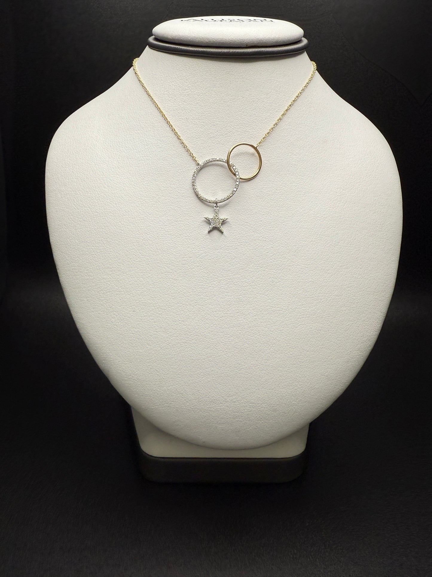 Star and Hoop Necklace W/ Natural Diamonds