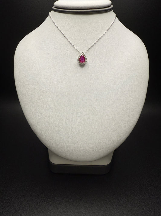 Ruby Necklace W/Natural diamonds