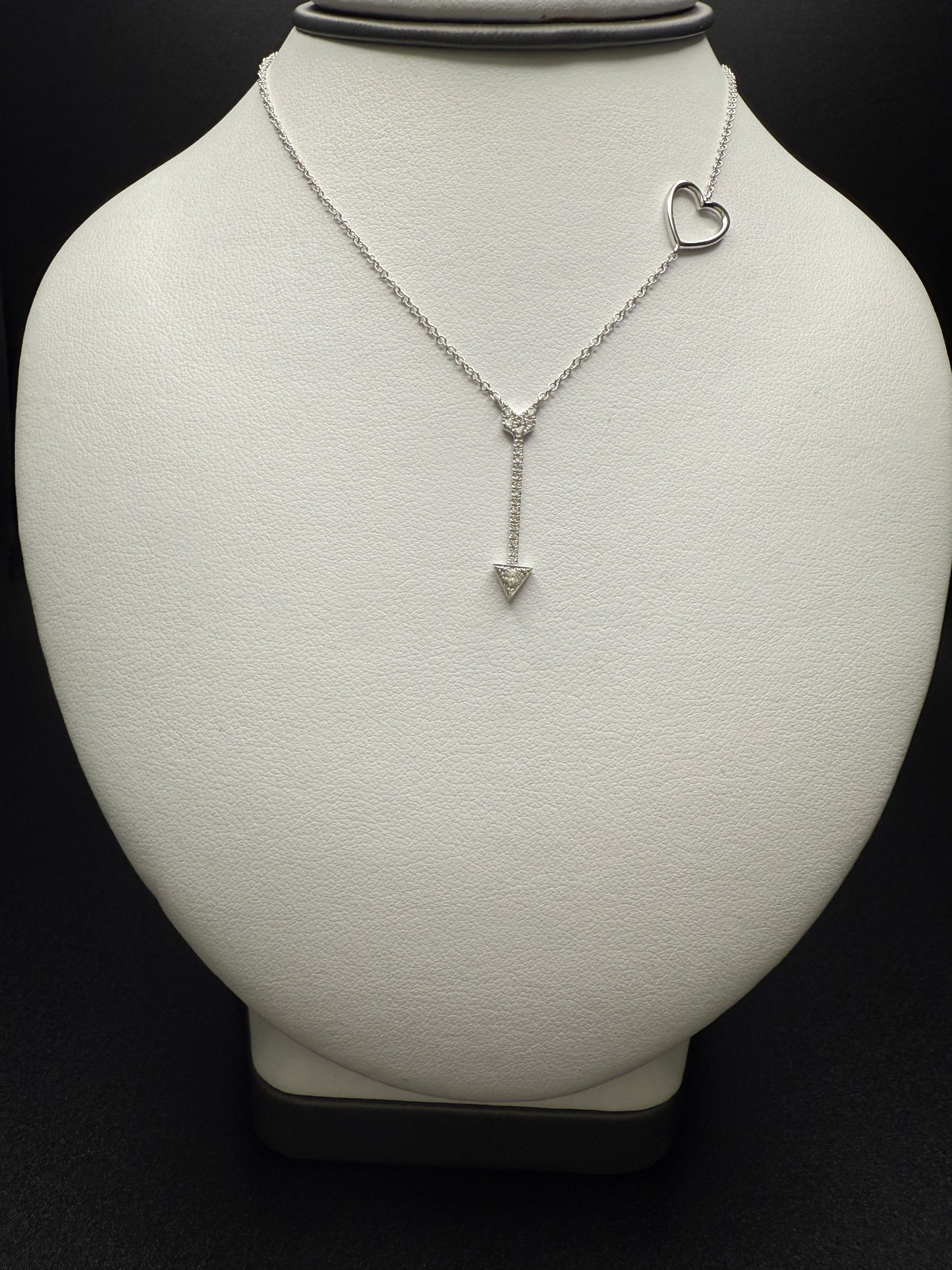 Heart And Arrow Necklace W/ Natural Diamonds