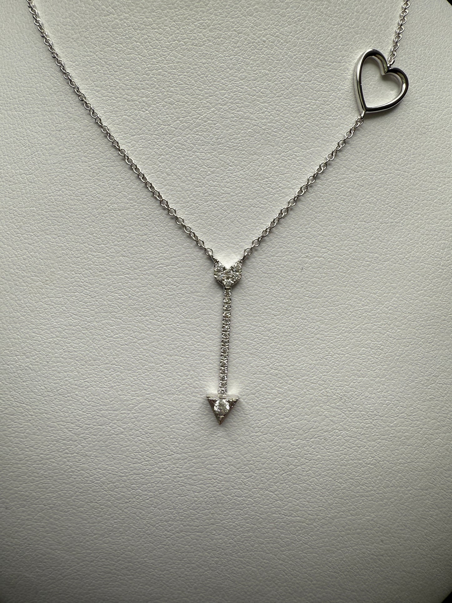 Heart And Arrow Necklace W/ Natural Diamonds