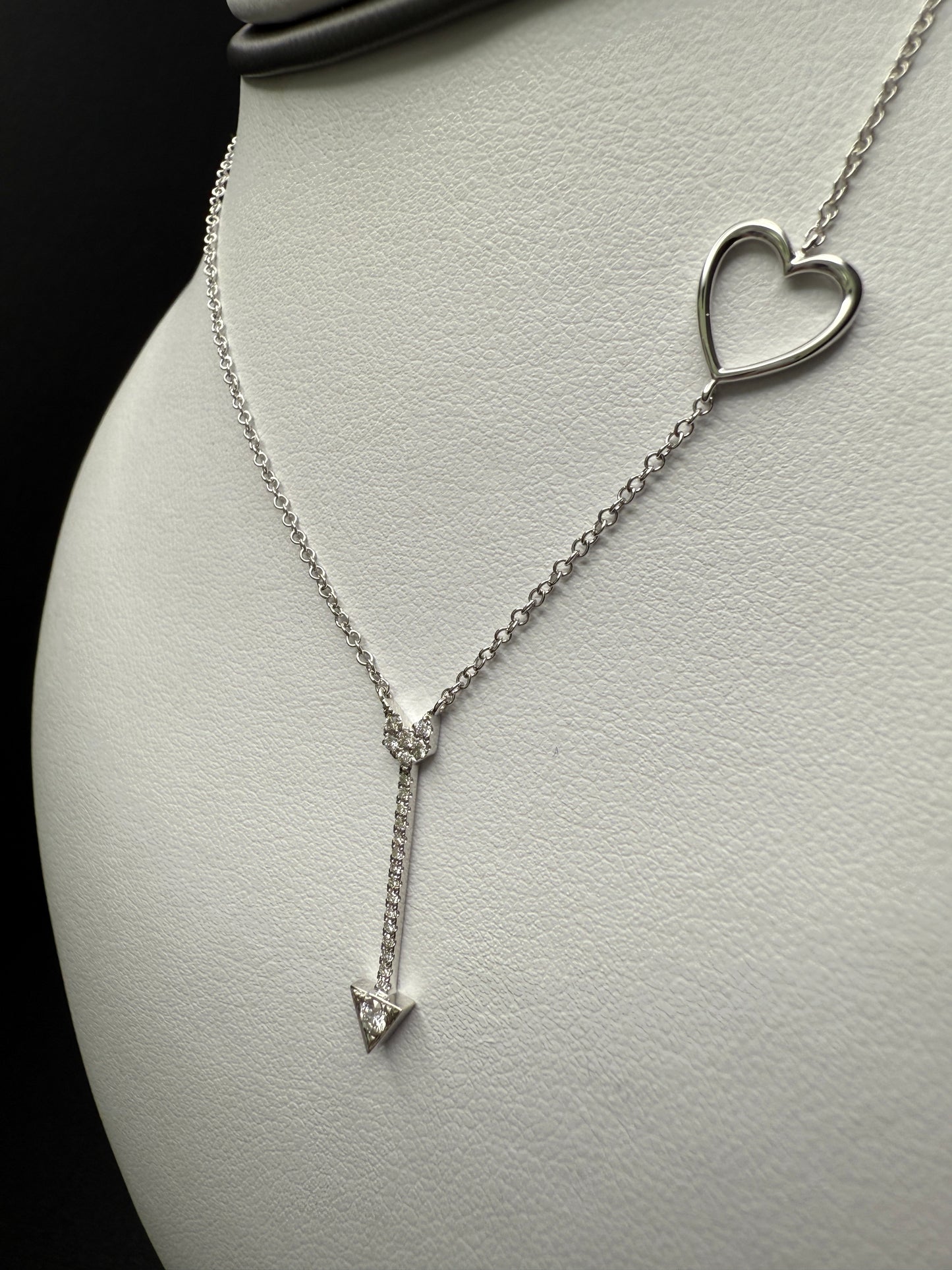 Heart And Arrow Necklace W/ Natural Diamonds