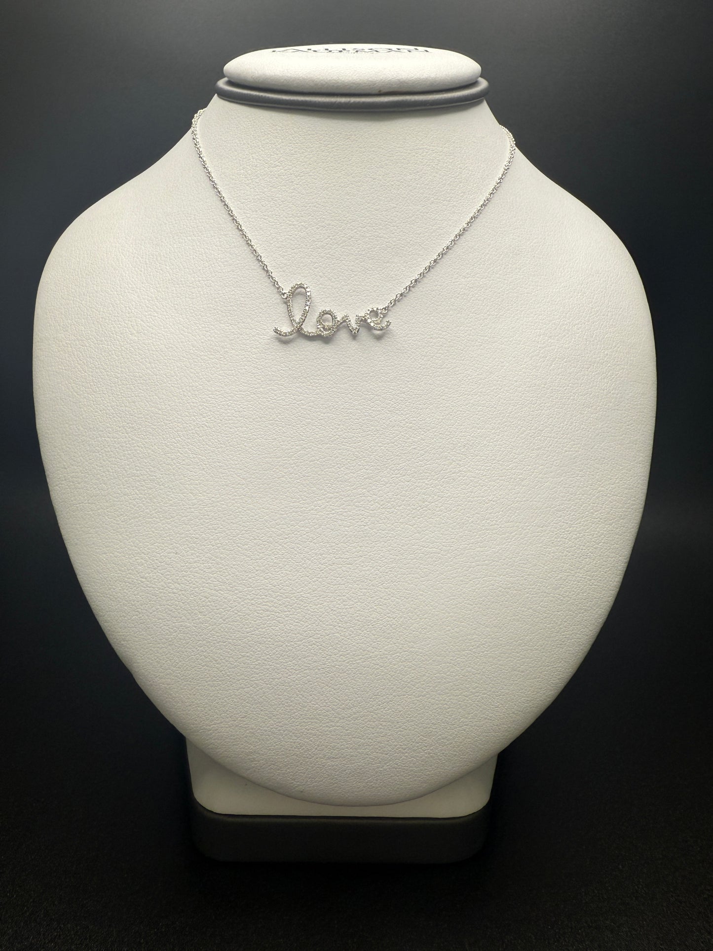 “Love” Necklace W/Natural Diamonds