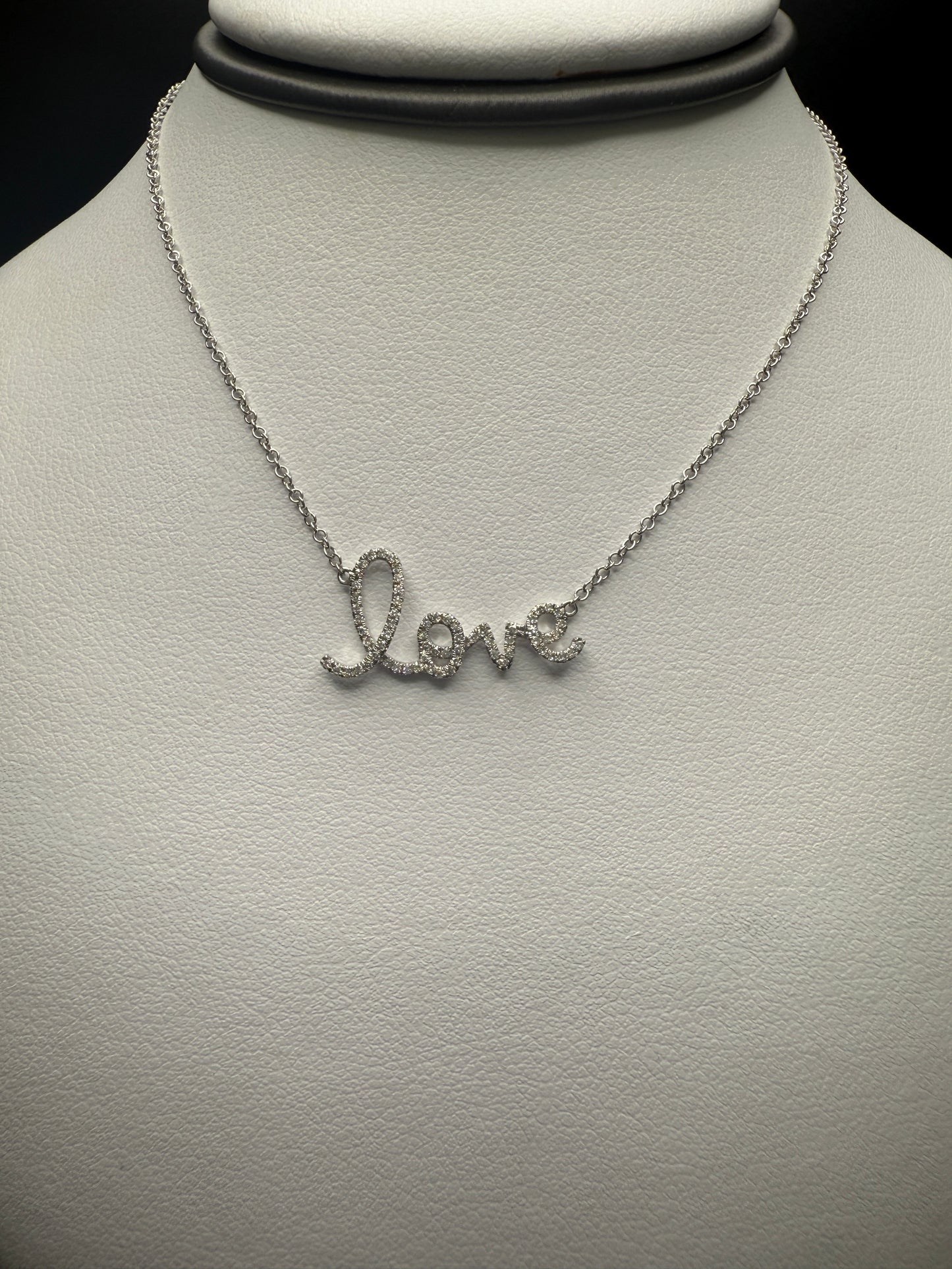 “Love” Necklace W/Natural Diamonds