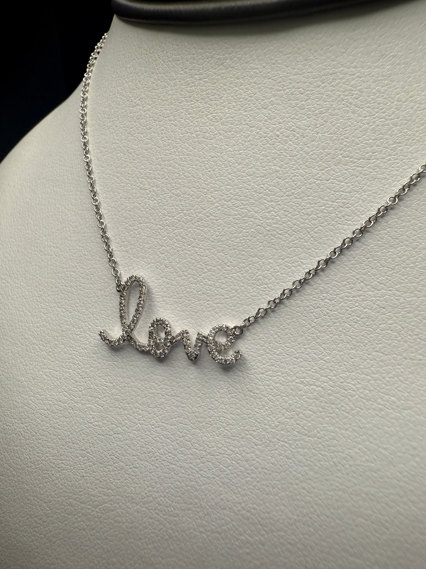 “Love” Necklace W/Natural Diamonds