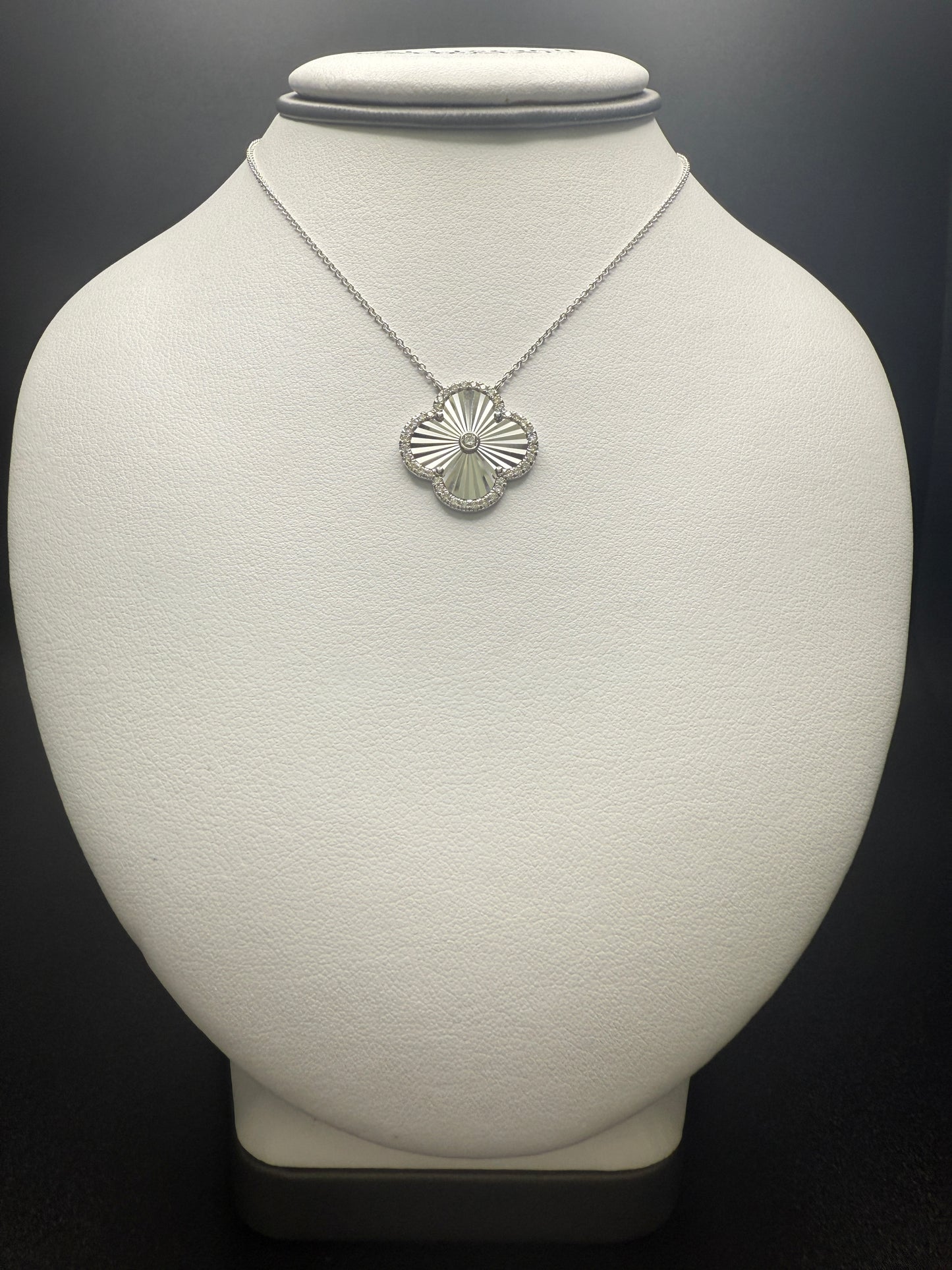 Clover Necklace W/Natural Diamonds