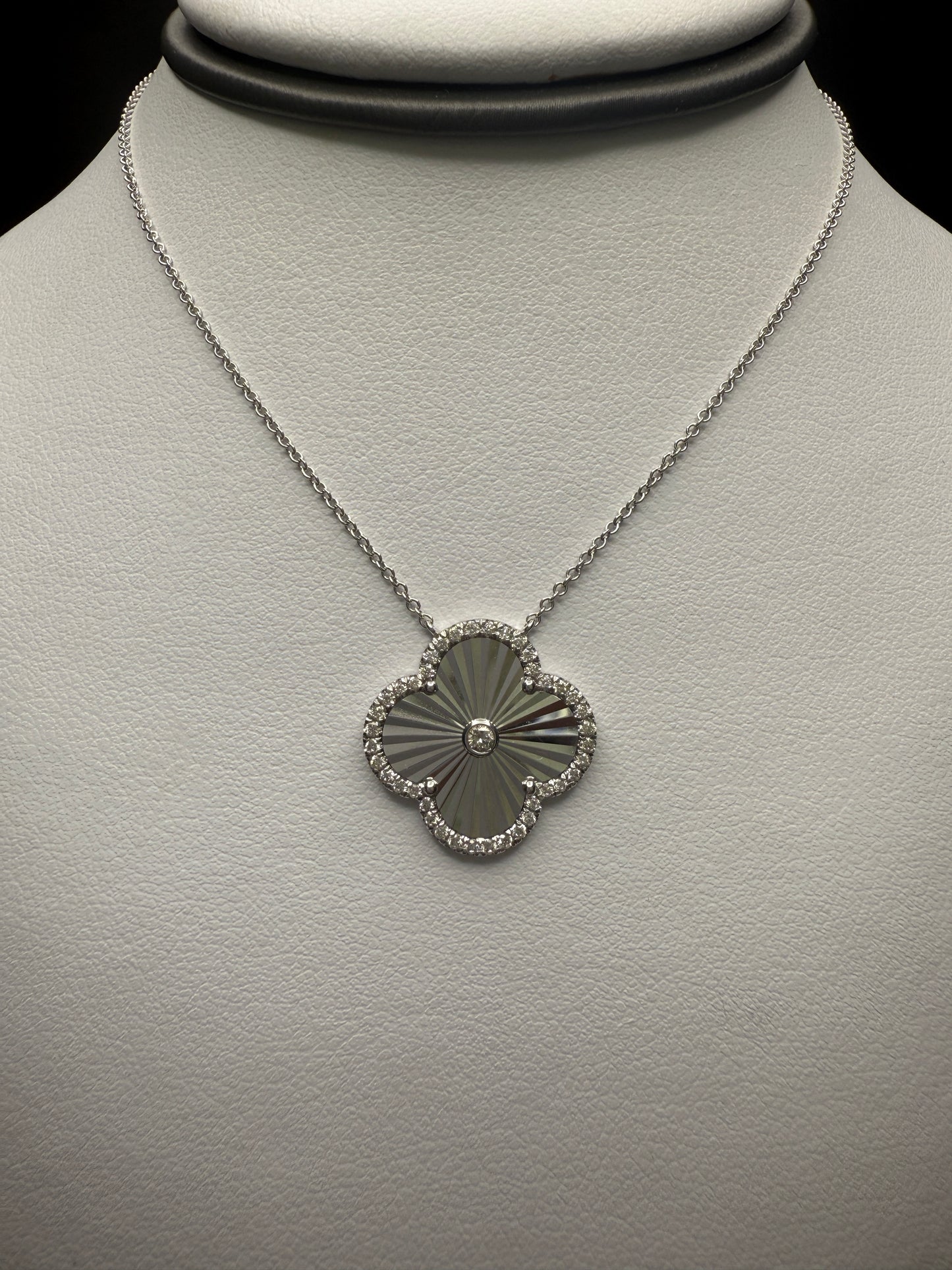 Clover Necklace W/Natural Diamonds