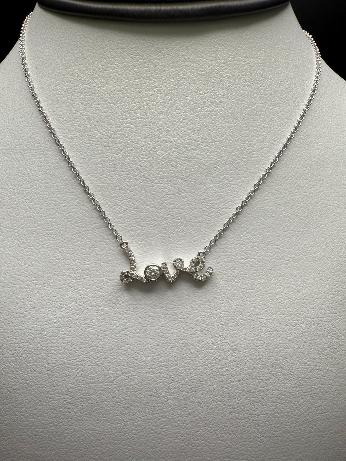 “Love” Necklace W/ Natural Diamonds