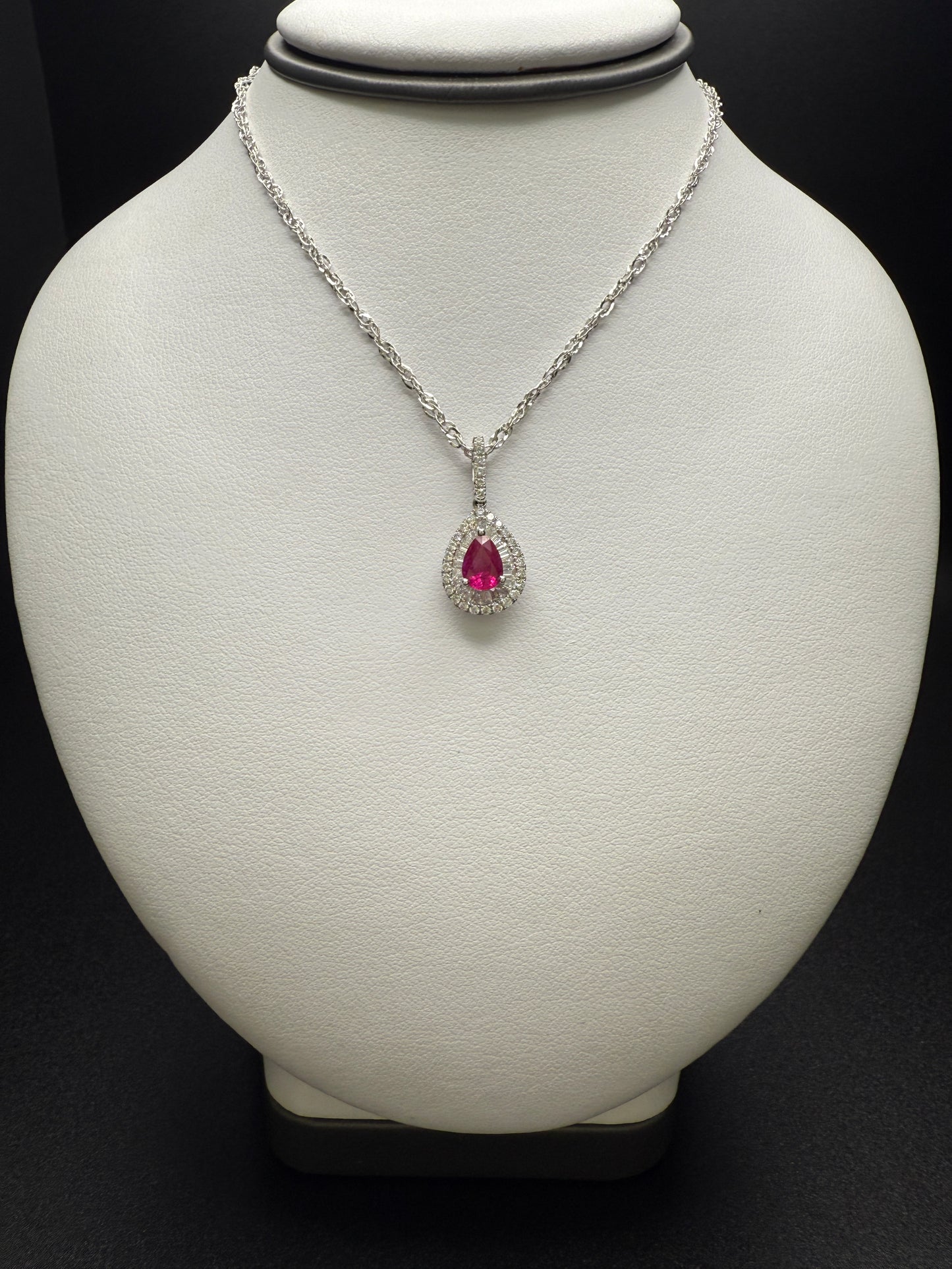 Pear Shaped Ruby Necklace