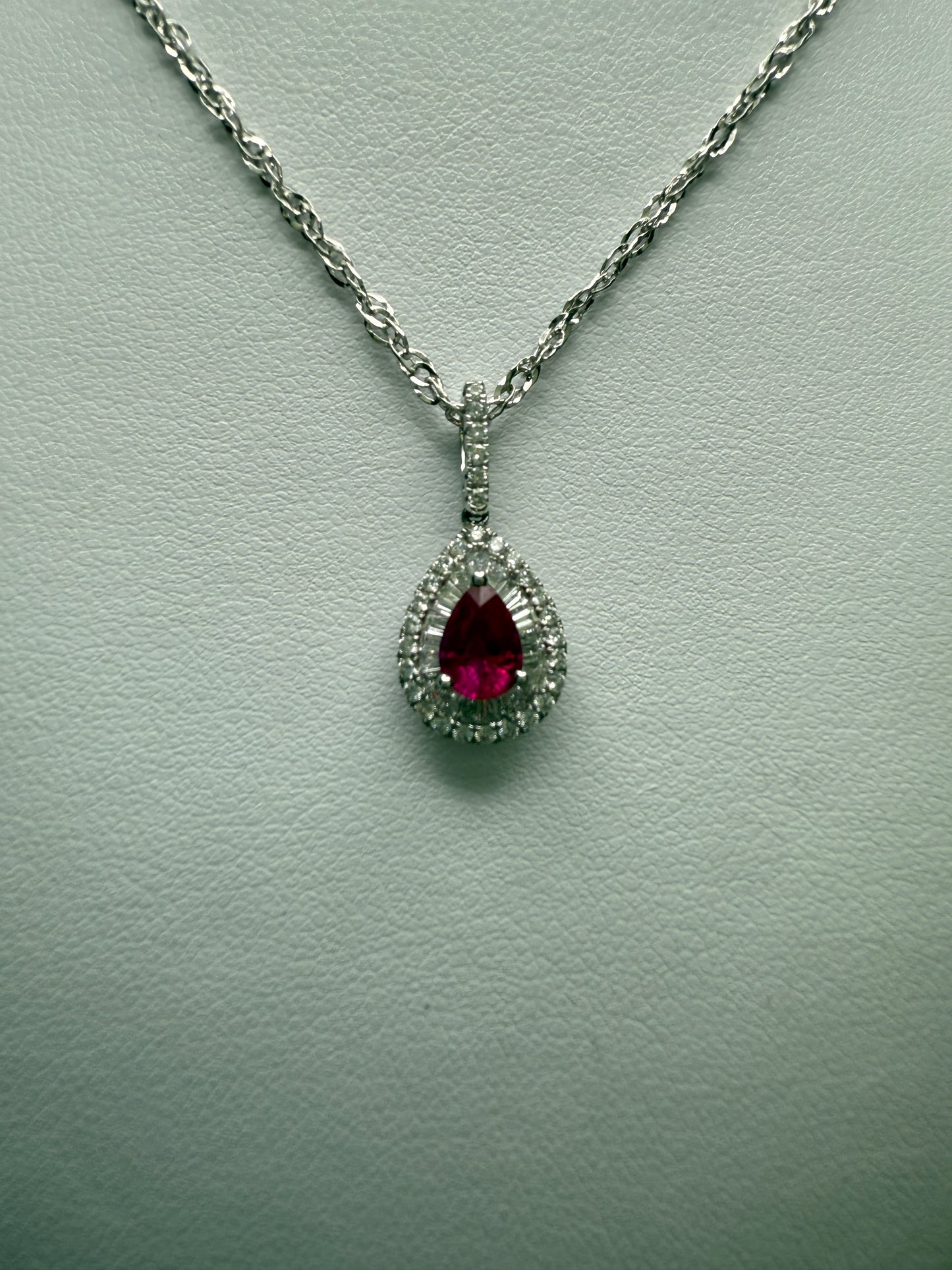 Pear Shaped Ruby Necklace