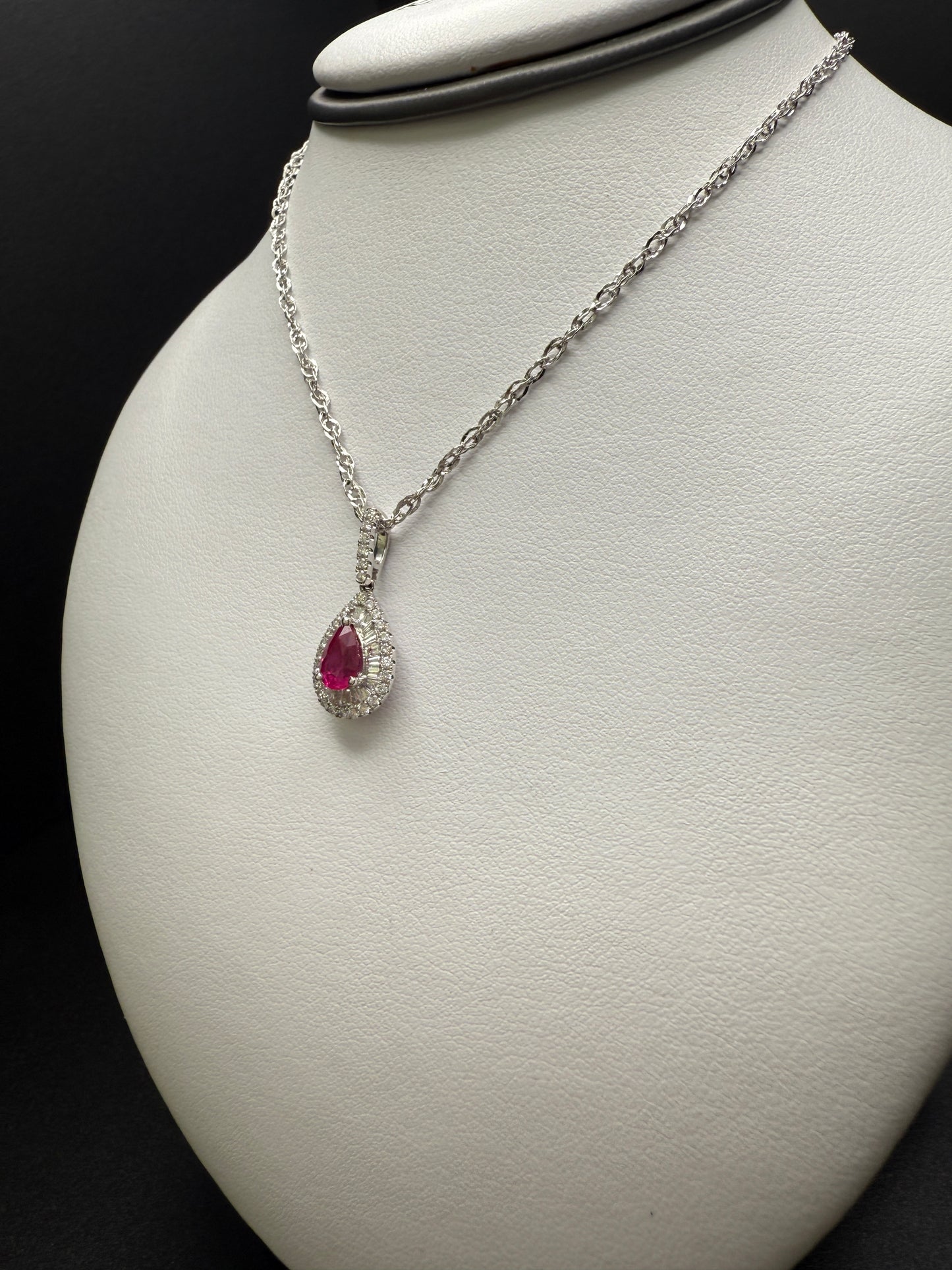 Pear Shaped Ruby Necklace