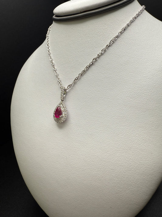 Pear Shaped Ruby Necklace