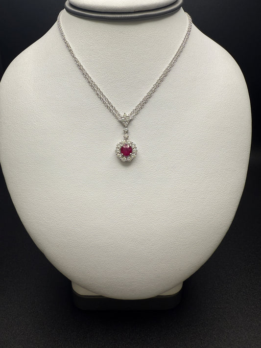 Round Ruby Necklace