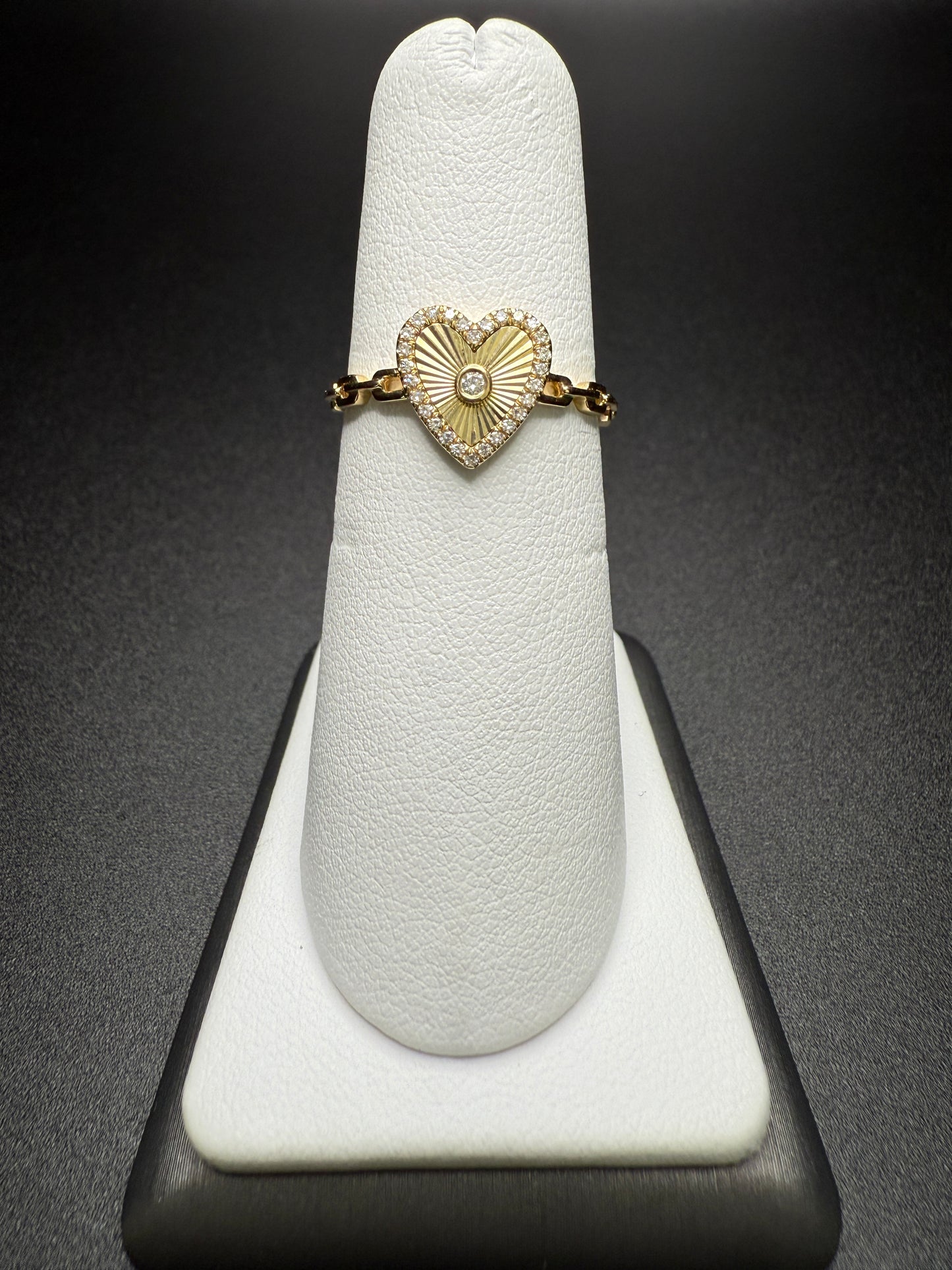 Heart Ring W/ Diamond Center