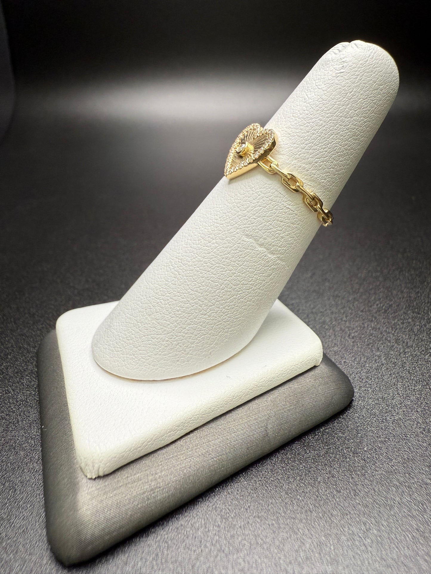 Heart Ring W/ Diamond Center