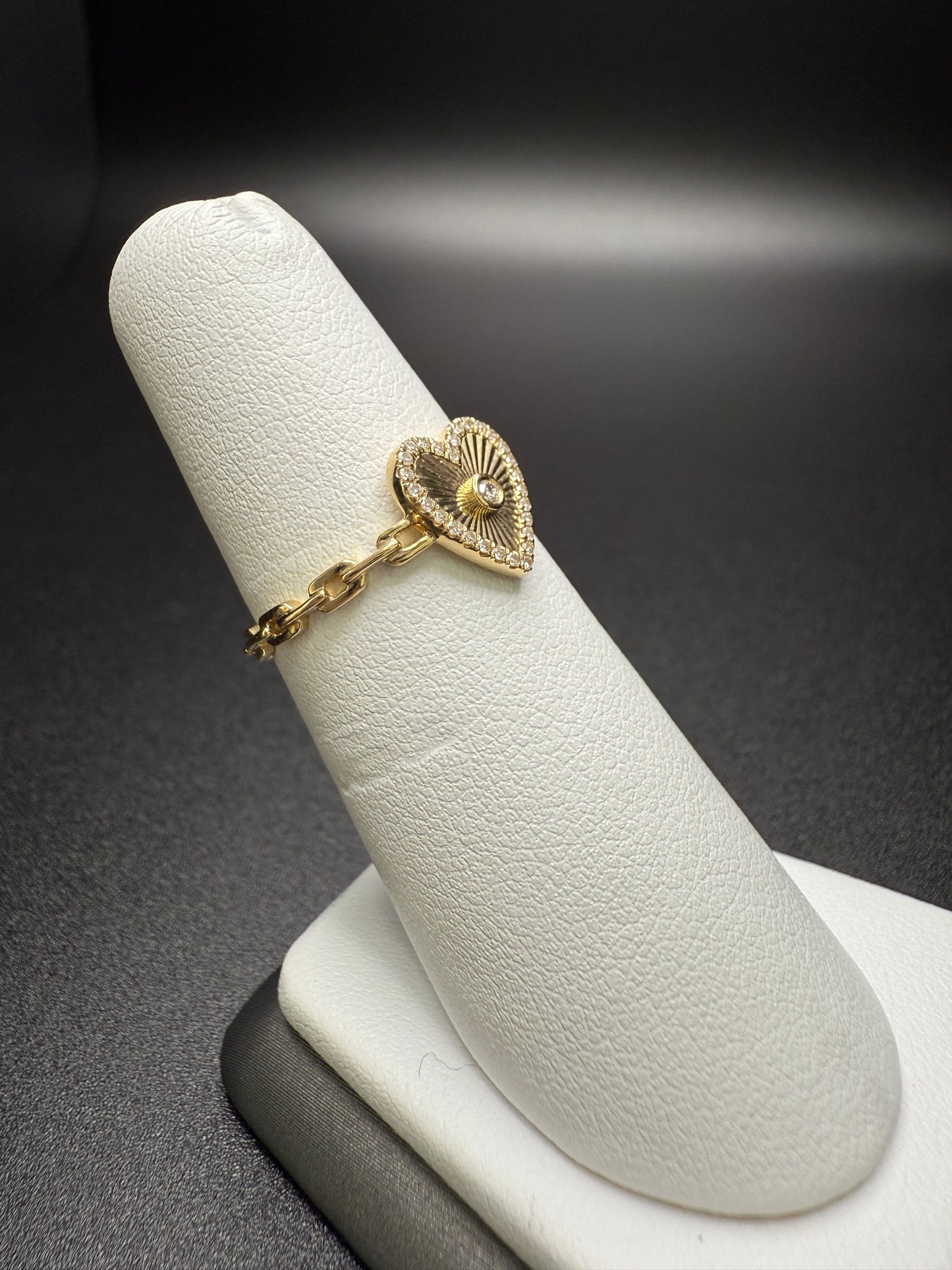 Heart Ring W/ Diamond Center