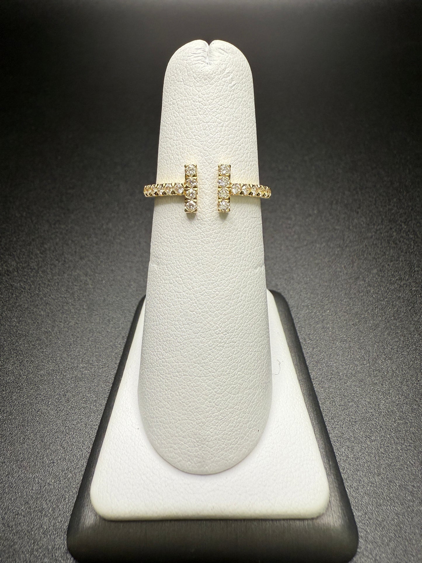 Double Bar Pavé Diamond Ring