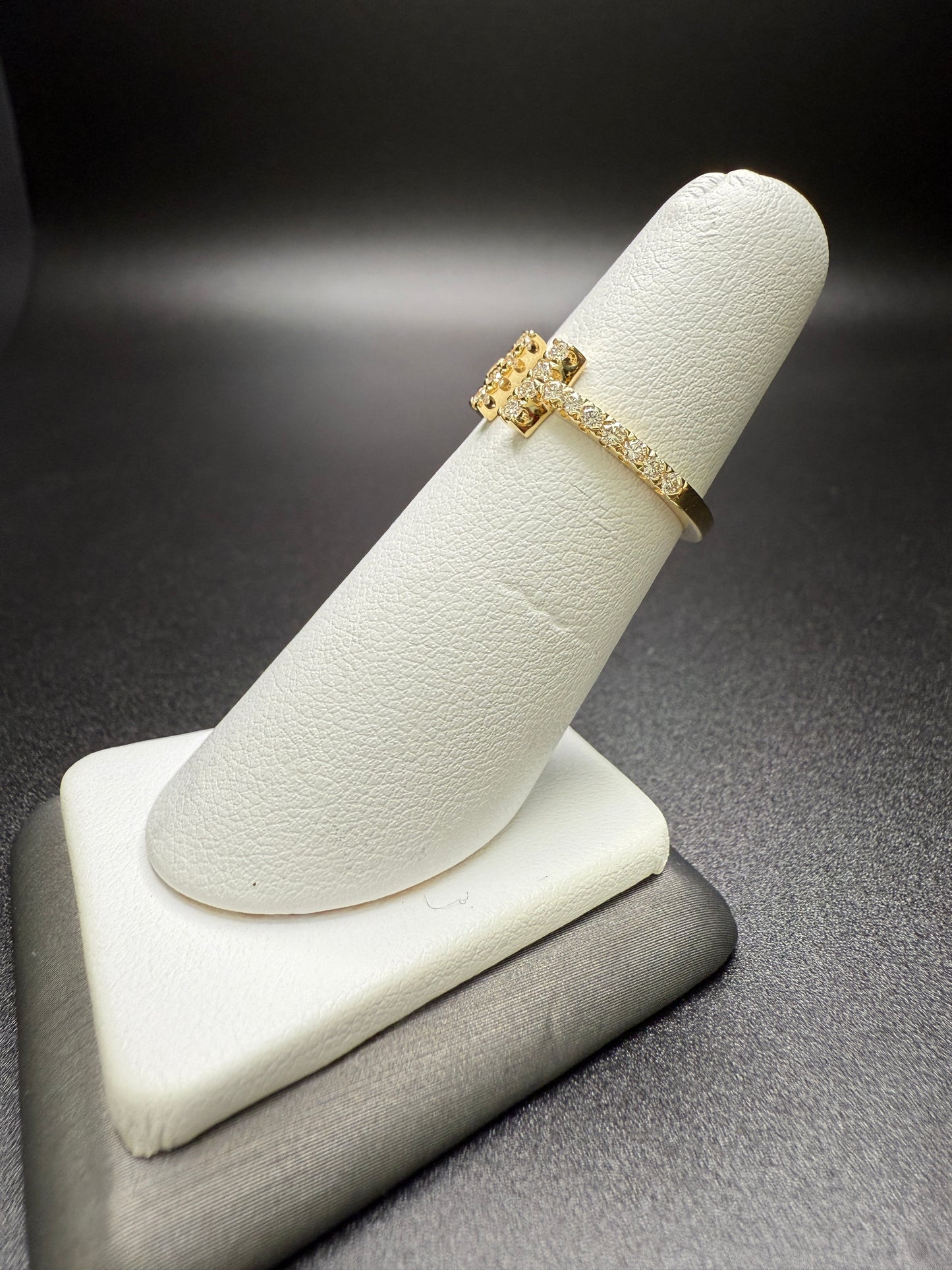 Double Bar Pavé Diamond Ring