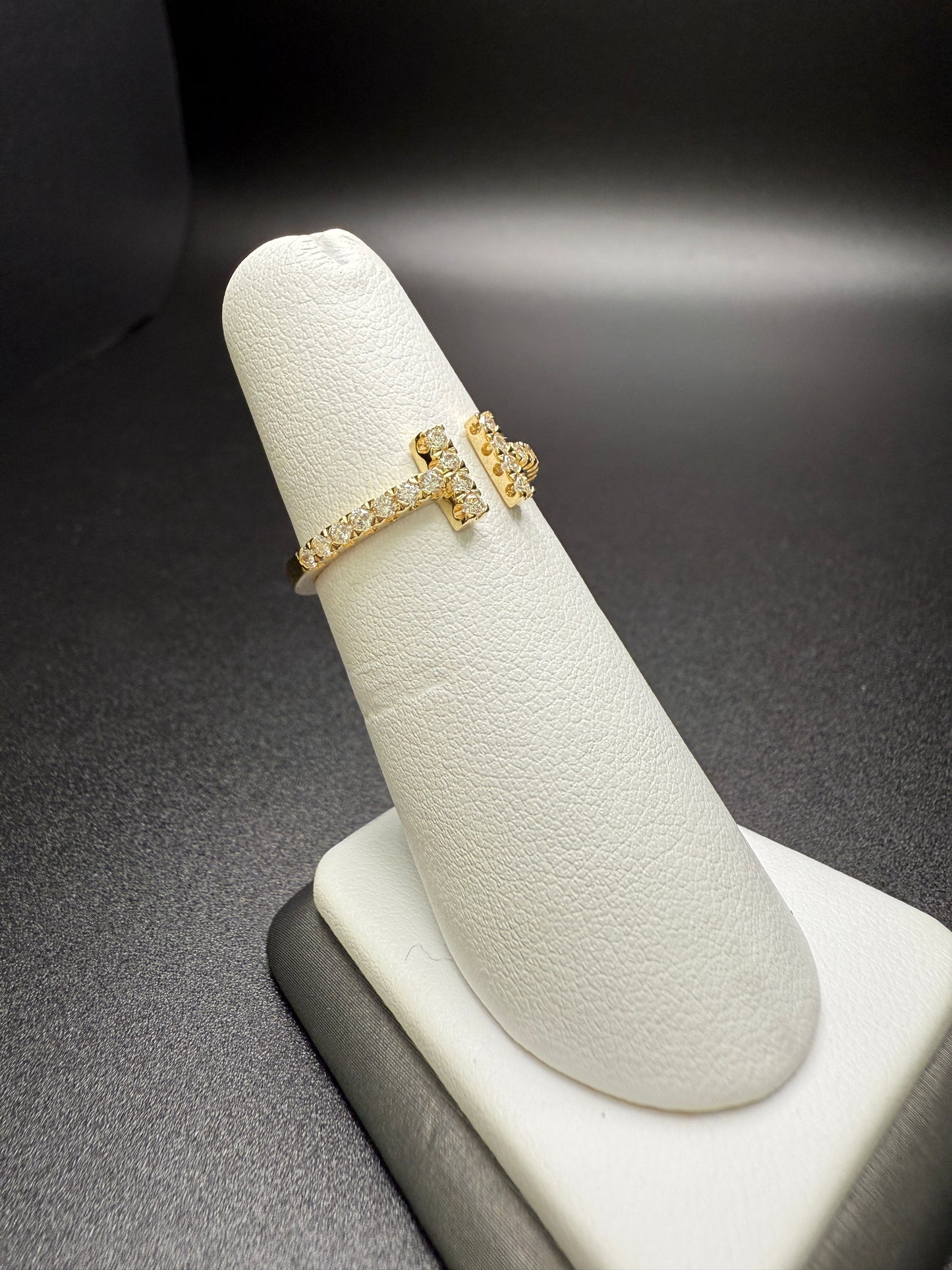 Double Bar Pavé Diamond Ring