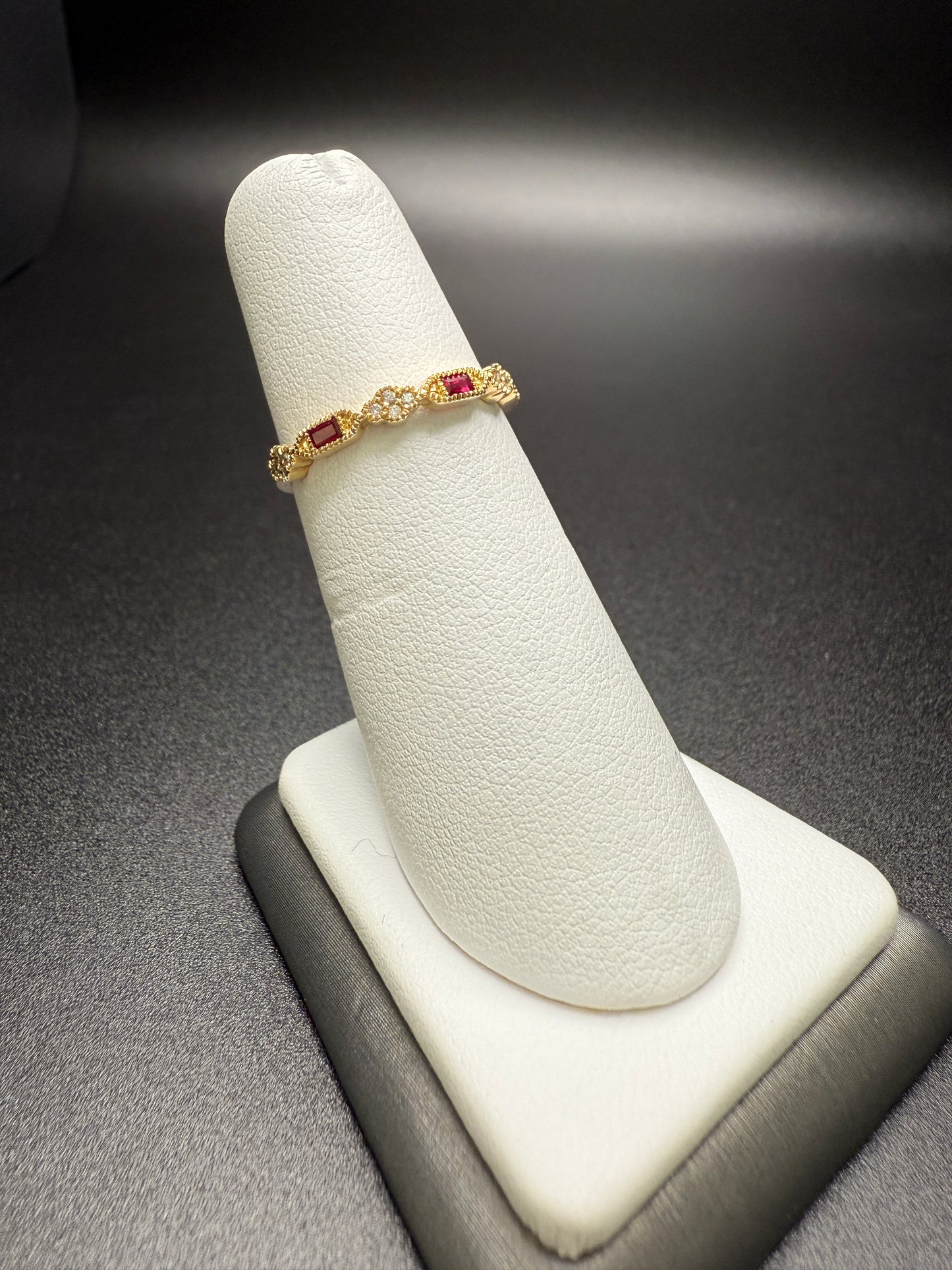 3 Ruby Diamond Band