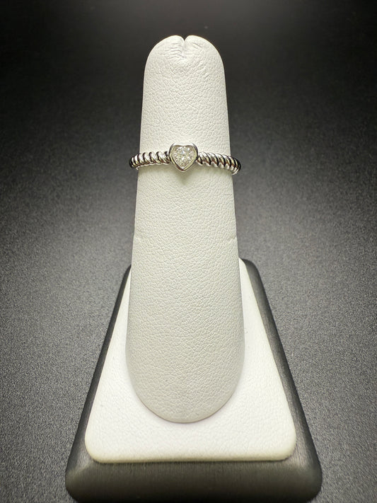 Heart Ring W/ Round Natural Diamond